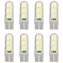 8 Pezzi Lampada Led T10 W5W 6 SMD 5050 12V 0.8W 60lm Bianco Freddo 6500K 34mm