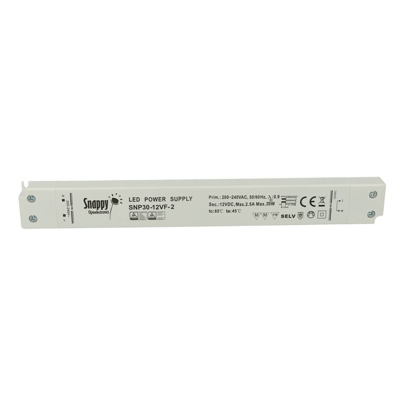 [CV91030] Alimentatore Ultra Slim Sottile 30W 12V Snappy SNP30-12VF-2 Trasformatore CV Per Striscia Led Profili Alluminio