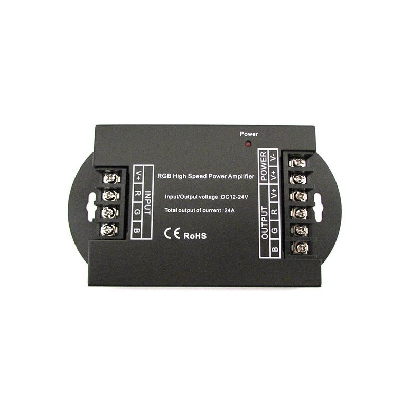 Amplificatore Segnale PWM Alta Velocita Per Striscia Led RGB e Mono Colore 12V 24V 3X8A AP100