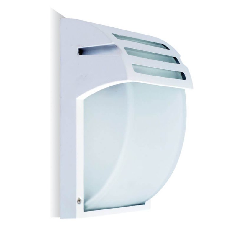 Applique Lampada Da Parete Giardino Esterno Attacco E27 Colore Bianco Vetro Opale SKU-7077