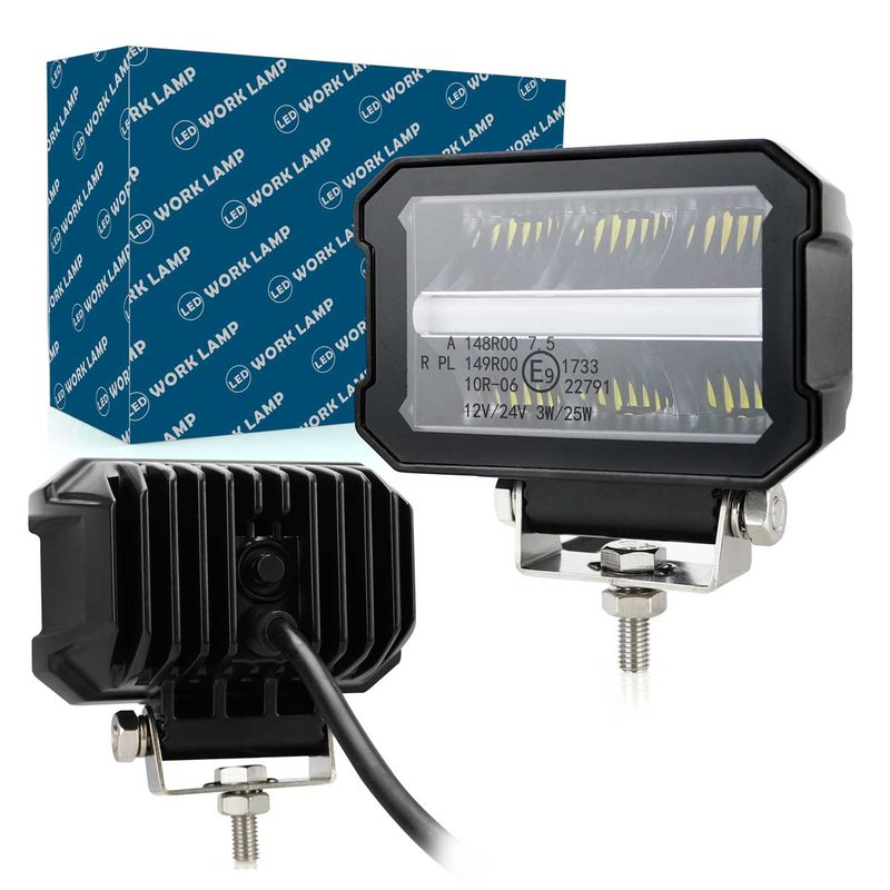 Barra Supplementare Led Fuoristrada 4,7'' 30W 2800LM 12V 24V IP67 6000K Luci DRL Bianco e Frecce Arancione Incorporato