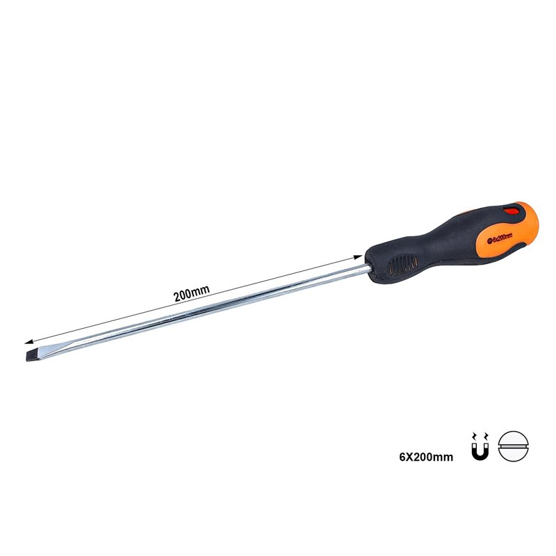 Cacciavite a Taglio 6X200mm Con Punta Magnetica