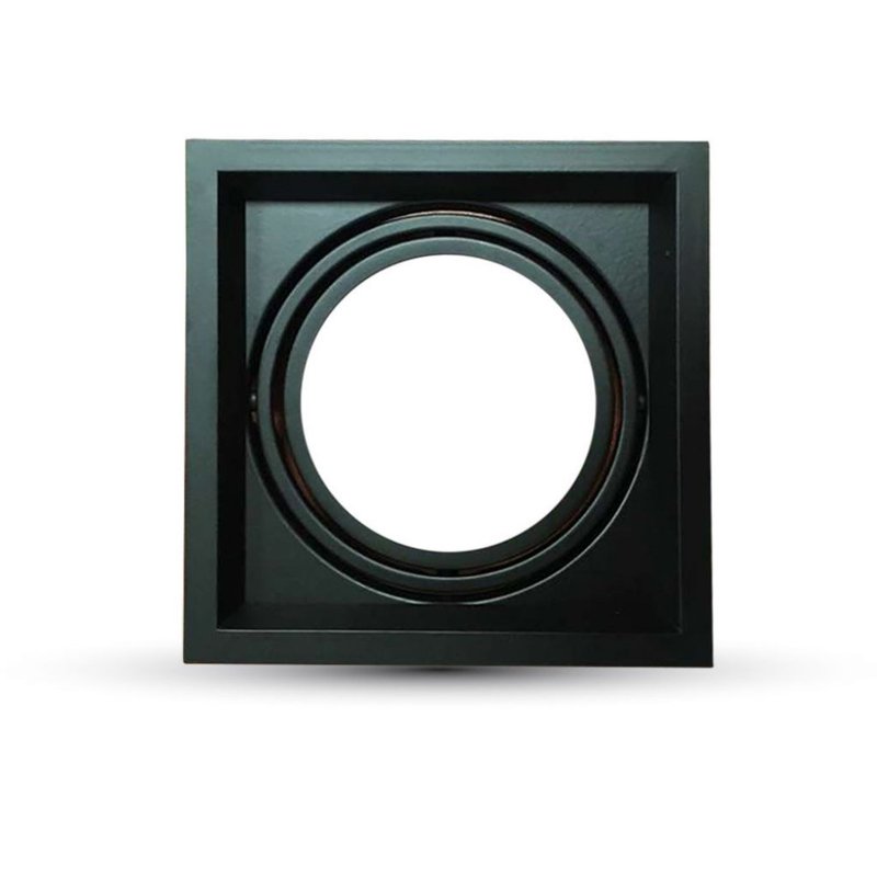 Carcassa Plafoniera Da Incasso Orientabile Quadrato Per 1 Posto Lampada Led AR111 Colore Nero SKU-3581