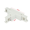 Connettore Giunto Forma T Destro Colore Bianco Per Barra Sistema Binario Trifase CB40103