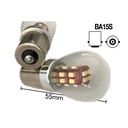 Coppia lampade LED BA15S 1156 P21W giallo arancione 12V 2W, 28 SMD 3014