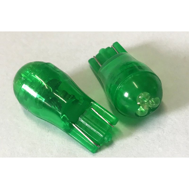 Coppia lampade LED T10 W5W verdi 12V 0,2W, 3 LED F3 Ø12x26mm