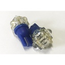 Coppia lampade LED T10 W5W, 5 LED F5 Flux, blu 12V 0,2W