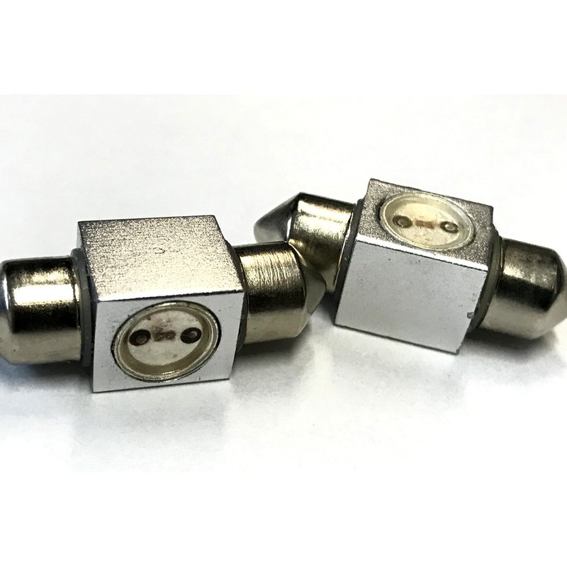 Coppia 2 Lampade LED T11 C5W siluro 30mm 12V giallo, 1 Power LED 1W