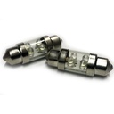 Coppia lampade LED T11 C5W siluro 31mm verdi 12V 0,2W, 4 LED F3
