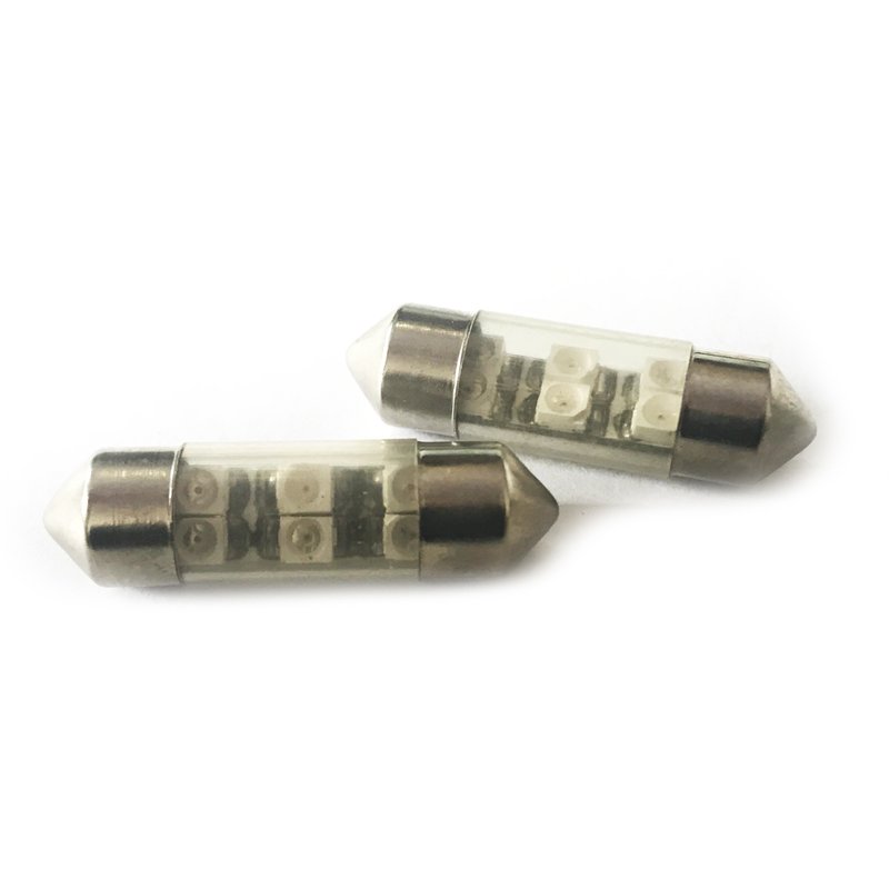 Coppia Lampade LED T11 C5W Siluro 31mm con 6 LED SMD 3528 Giallo 12V 1W – Luci Interne Auto