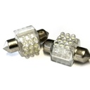 Coppia 2 Lampade LED T11 C5W siluro 32mm quadrato 12V, bianco freddo 6000K, 9 LED F3