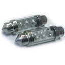 Coppia 2 Lampade LED T11 C5W siluro 39mm 12V verde, 6 LED F3, 0,2W