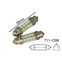 Coppia lampade LED T11 C5W siluro 39mm verdi 12V 0,2W, 8 LED F3