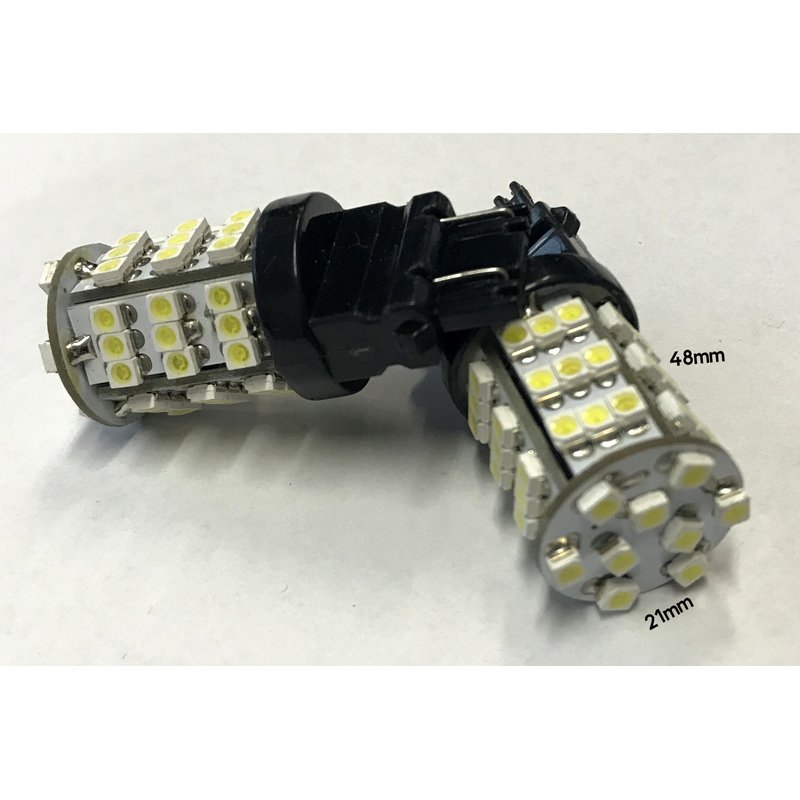 Coppia lampade LED T25 3157 P27/7W, 54 SMD 3528, bianco freddo 6000K