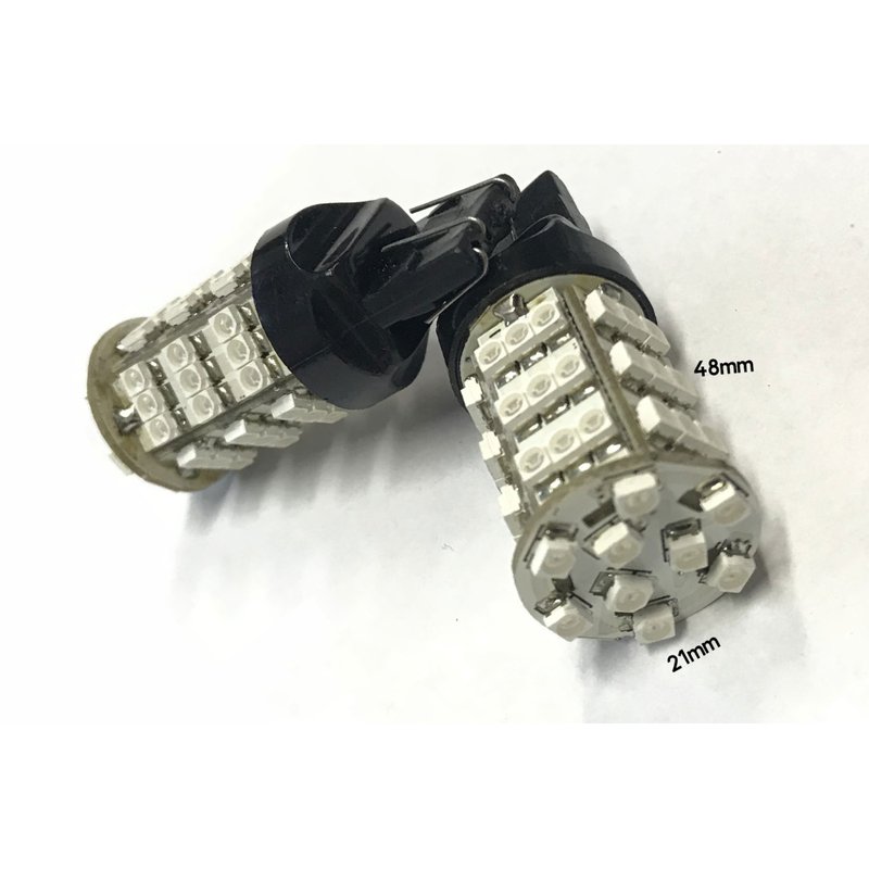 Coppia lampade LED T25 3157 P27/7W, 54 SMD 3528, rosso 12V 2W