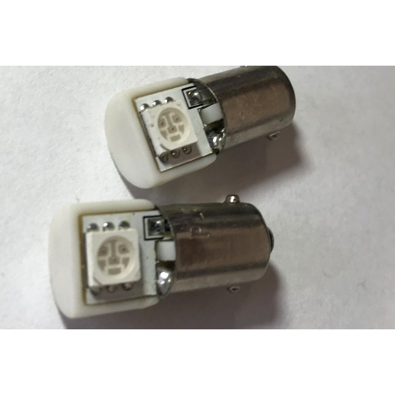 Coppia lampadine LED BA9S T4W gialle 12V 0,2W, 1 SMD 5050 laterale