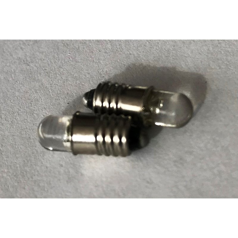 Coppia lampadine LED E5 miniatura, 1 LED F5 bianco freddo 6000K, 6V/12V 0,2W