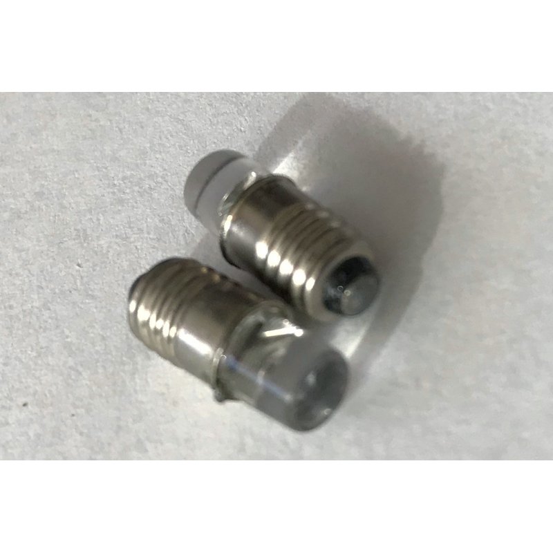 Coppia lampadine LED E5 miniatura, 1 LED F5 rosso, 6V / 12V, 0,2W