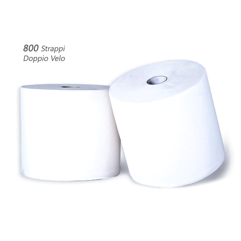 2 rotoli carta asciugatutto 2 veli, 800 strappi, asciugamani monouso