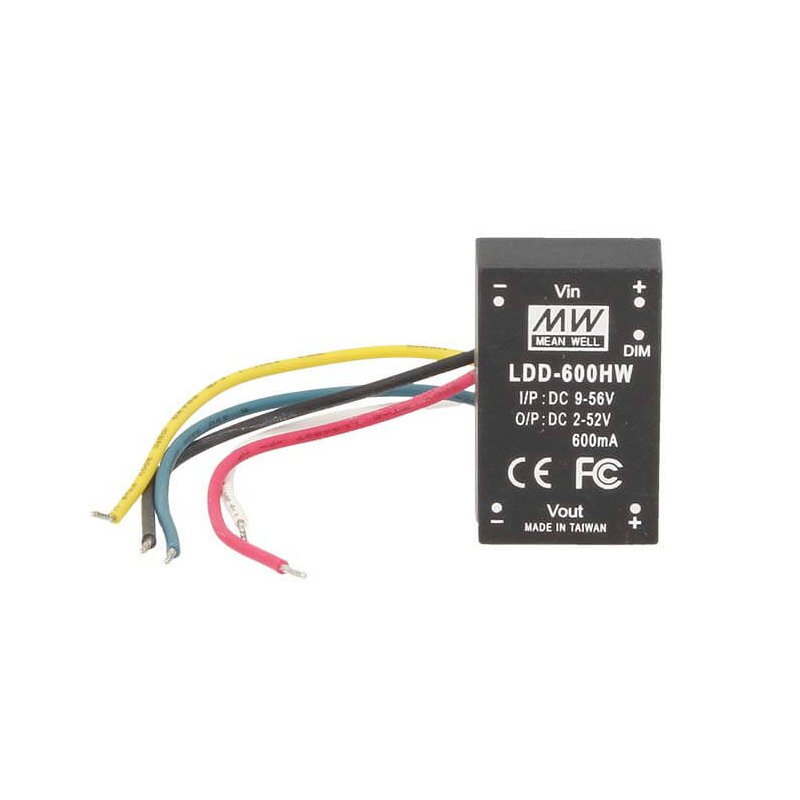 DC/DC Step Down Converter MW MEAN WELL LDD-600HW 600mA da DC9-56V a DC2-52V