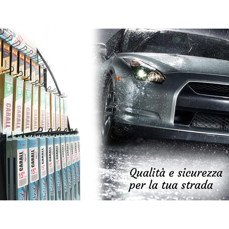 Espositore Da Parete Muro Per Spazzole Tergicristallo Auto Con Totale 9 Ganci