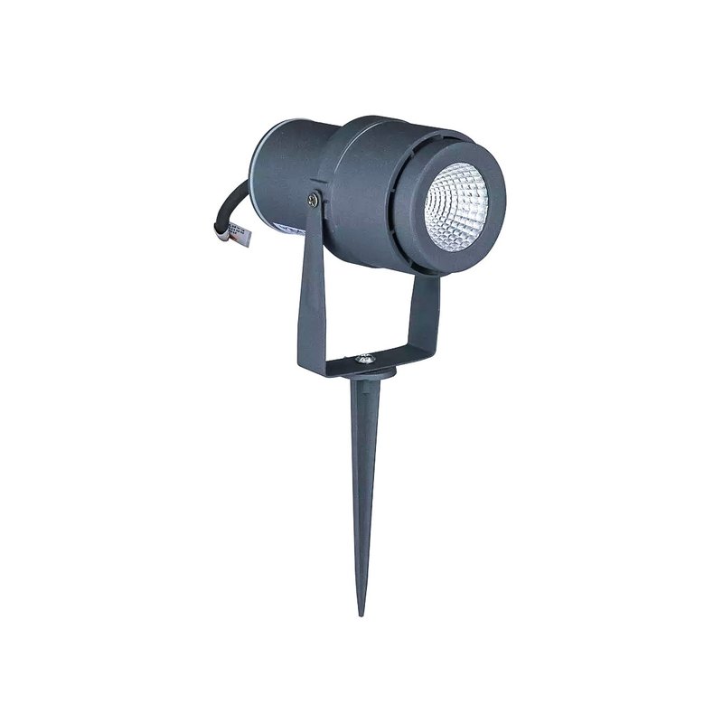 Faretto LED da Giardino 12W con Picchetto Colore Grigio Luce Verde IP65 SKU-217552