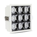 Faretto LED Quadrato da Incasso 36W (9*4W) Samsung UGR<19, 2880 lm, Fascio 38°