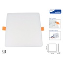 Faretto Pannello Led Da Incasso Quadrato Senza Bordo 24W Foro Adattabile Da 75mm a 200mm SKU-742