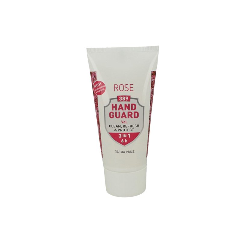 Gel antibatterico mani 50 ml 3 in 1, alcol 70%, profumo rose