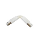 Giunto Connettore Curva Flessibile per Binario Monofase Colore Bianco Doppia Testa Per Monofase
