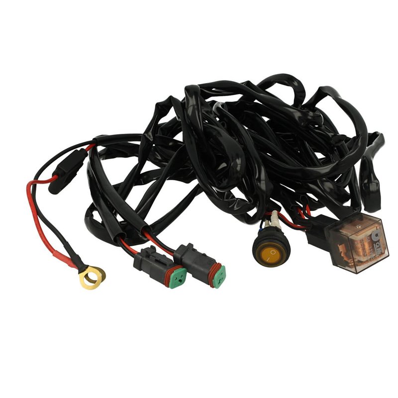 Kit Cablaggio 12V Con Interruttore Rele 80A Fusibile 30A Con Doppio Connettori DT Per Installazione Barra Led Su Jeep Fuoristrada