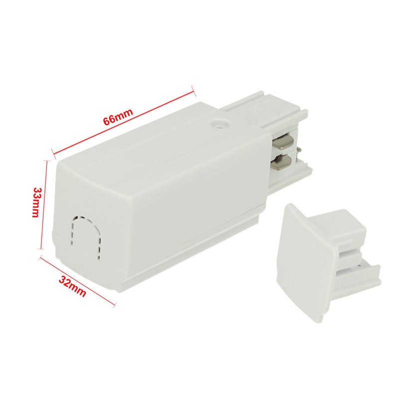 Kit Connettore Alimentazione Destra + Terminale Chiusura Colore Bianco Per Binario Guida Trifase CB40103