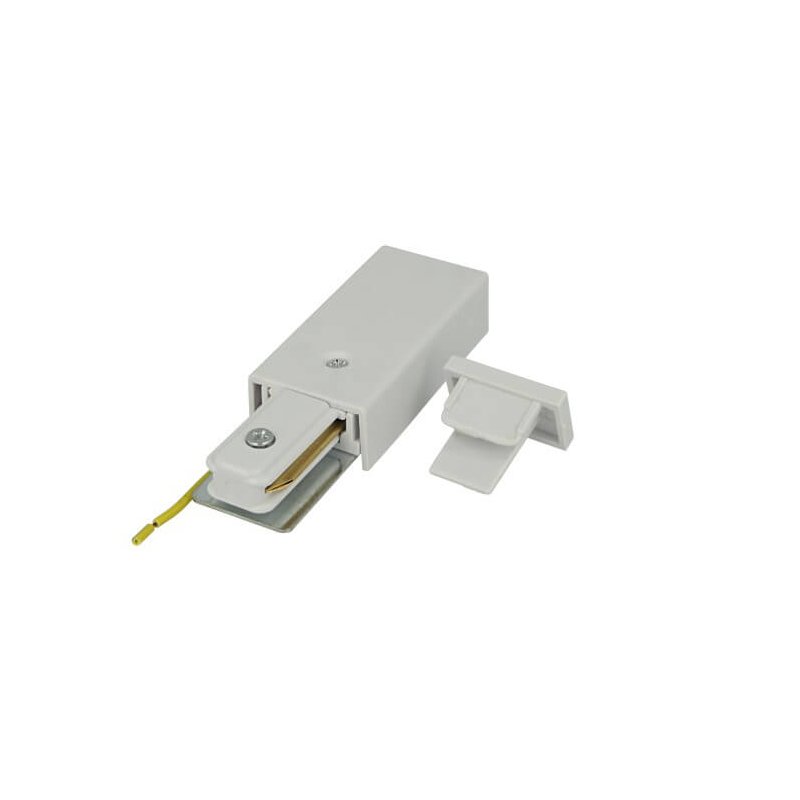 Kit Testa Connettore Alimentazione e Terminale Chiusura Per Binario Guida Monofase Colore Bianco