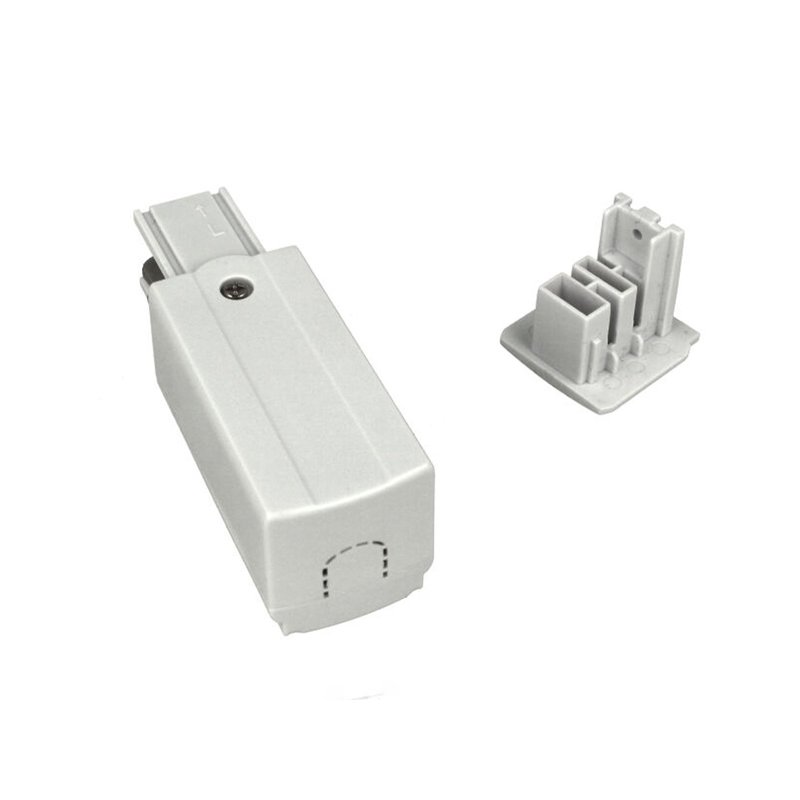 Kit Connettore Alimentazione Sinistra + Terminale Chiusura Colore Bianco Per Binario Guida Trifase CB40101 CB40102 CB40103