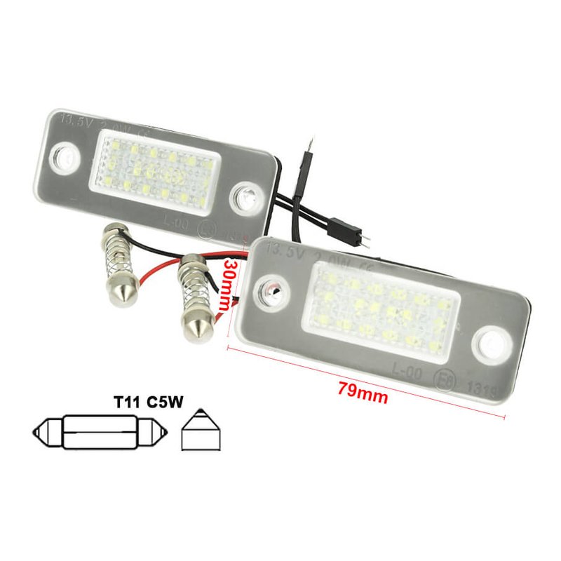 [LE1772] Kit Luci Targa Led Audi A8 D3 2002-2010 Bianco Canbus No Errore OEM 4E0943021 E40943022