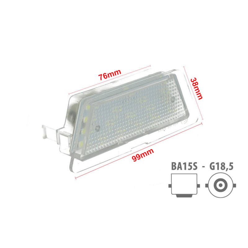 [LE1552] Kit Luci Targa Led Opel Astra G 1998-2004 Hatch Saloon Bianco Canbus 12V 2W