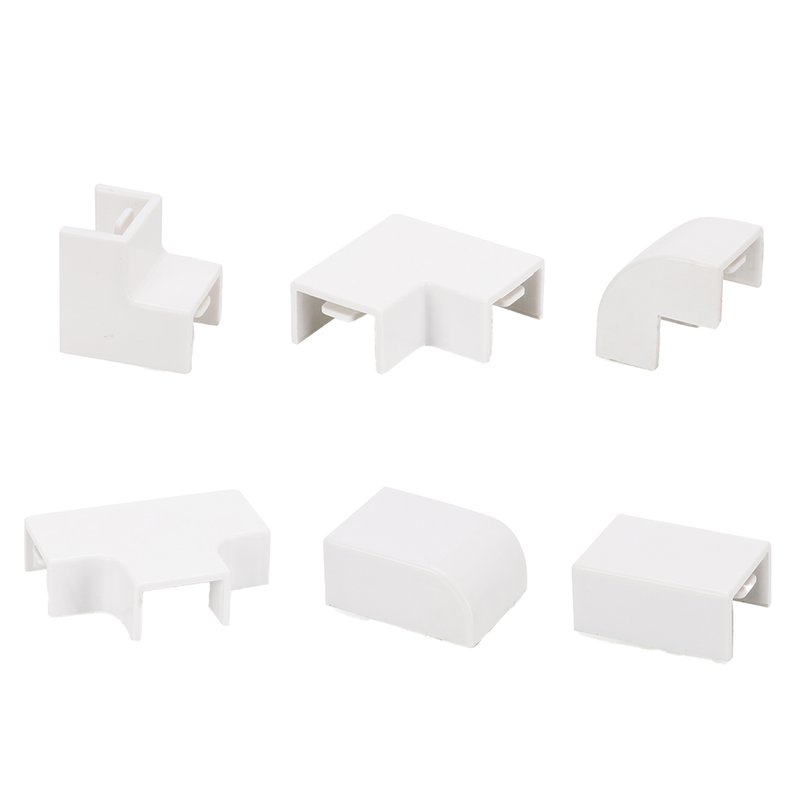 [FG315552] Kit Raccordi Canaline: 6 Pezzi, Disponibile in 3 Misure per un Montaggio Impeccabile, Uso elettrica domestica, industriale e commerciale (25X25mm)