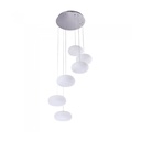 Lampada Led A Sospensione Moderna Rotonda Colore Bianco Con 6 Fari Diametro 200mm 72W 3000K Dimmerabile Triac SKU-40011
