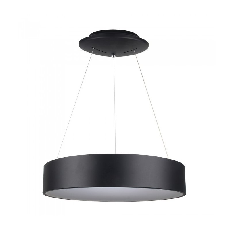 Lampada Led A Sospensione Moderno Circolare Colore Nero Diametro 600mm 30W 3000K Dimmerabile SKU-3996