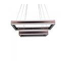 Lampada Led A Sospensione Rettangolare Colore Coffee Marrone Doppio Anello 600X300mm 400X200mm 3000K 100W Dimmerabile Triac Dimmer SKU-3988