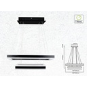 Lampada Led A Sospensione Rettangolare Colore Nero Doppio Anello 600X300mm 400X200mm 3000K 100W Dimmerabile Triac Dimmer SKU-3987