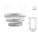 Lampada Led A Sospensione Rotonda Colore Bianco Tripli Anelli Diametro 600mm 500mm 400mm 3000K 80W Dimmerabile Triac Dimmer SKU-3989
