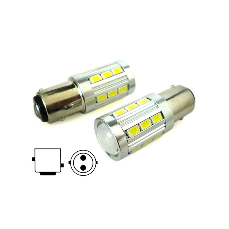 Lampada Led BAY15D 1157 P21/5W 12V 24V 21 Smd 5730 Colore Rosso Luci Posizione Stop Auto Camion Super Luminoso