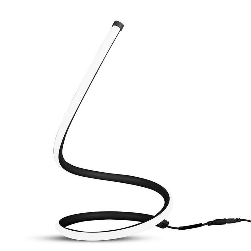 Lampada Led da Tavolo Design Moderna Spirale 17W Caldo 3000K Colore Nero Con Interruttore SKU-2140311