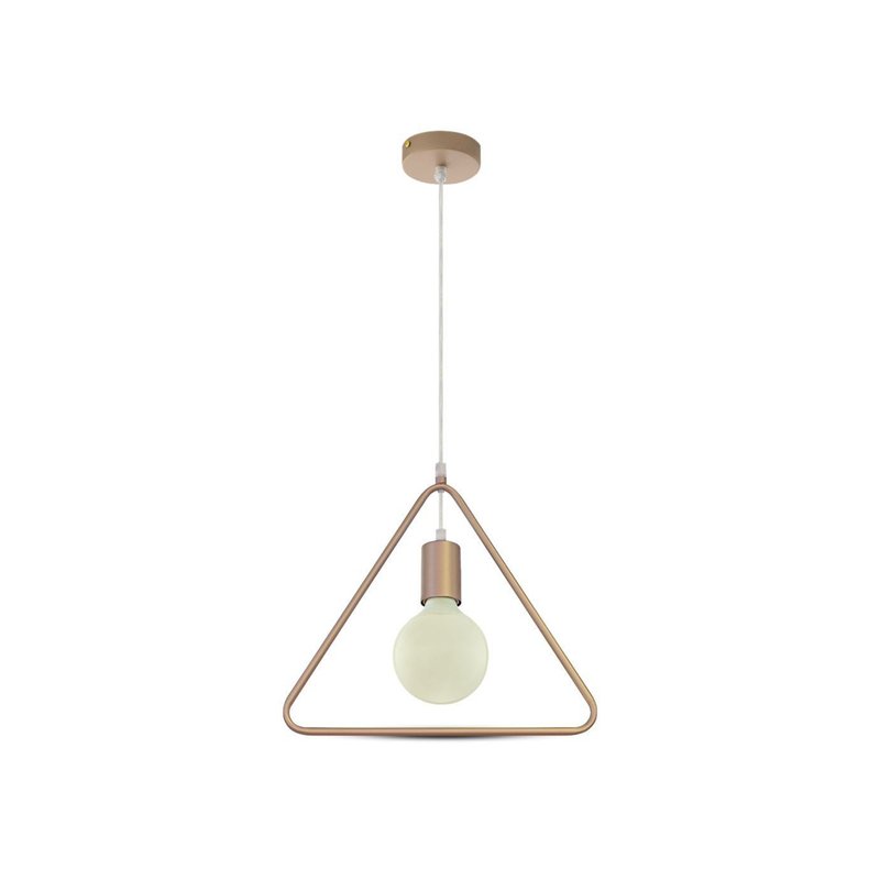 Lampadario a Sospensione Forma Triangolo in Metallo Colore Nero Opaco Con Portalampada E27 Max 60W SKU-3838