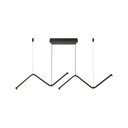 Lampadario LED a Sospensione 12W 1280lm dal Design Moderno Doppia Barra Led ZigZag Colore Nero 4000K SKU-6937