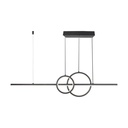 Lampadario LED a Sospensione 15W 1500lm dal Design Moderno 2 Anelli + Barra Led Colore Nero 4000K SKU-6935