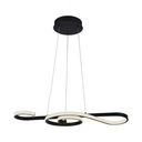 Lampadario LED a Sospensione 18W 2260lm Design Moderno Circolo Spirale Lunga 700mm Colore Nero 3000K SKU-8020
