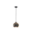Lampadario Led a Sospensione Campana in Vetro Colore Cromo Specchio con Effetto 3D Diametro 20cm Attacco E27 SKU-40121