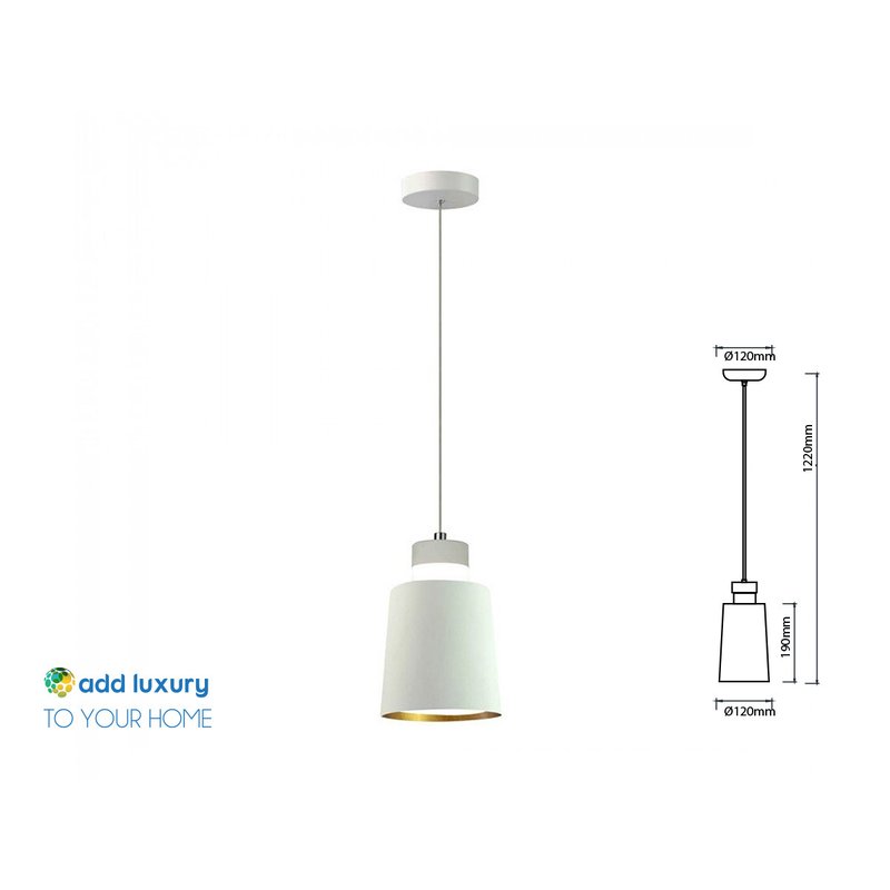 Lampadario Led a Sospensione Coppa Campana in Metallo 7W 4000K Colore Bianco Con Plexiglass SKU-3929